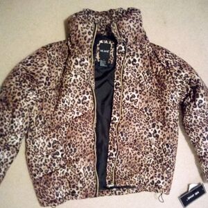 Brand is Me Jane and size is Large. Animal print puffer coat BRAND NEW